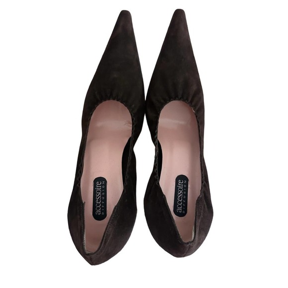 Accessoire Diffusion Paris Heels Brown Suede New In Box 2005 38/8 Stiletto - Picture 3 of 11